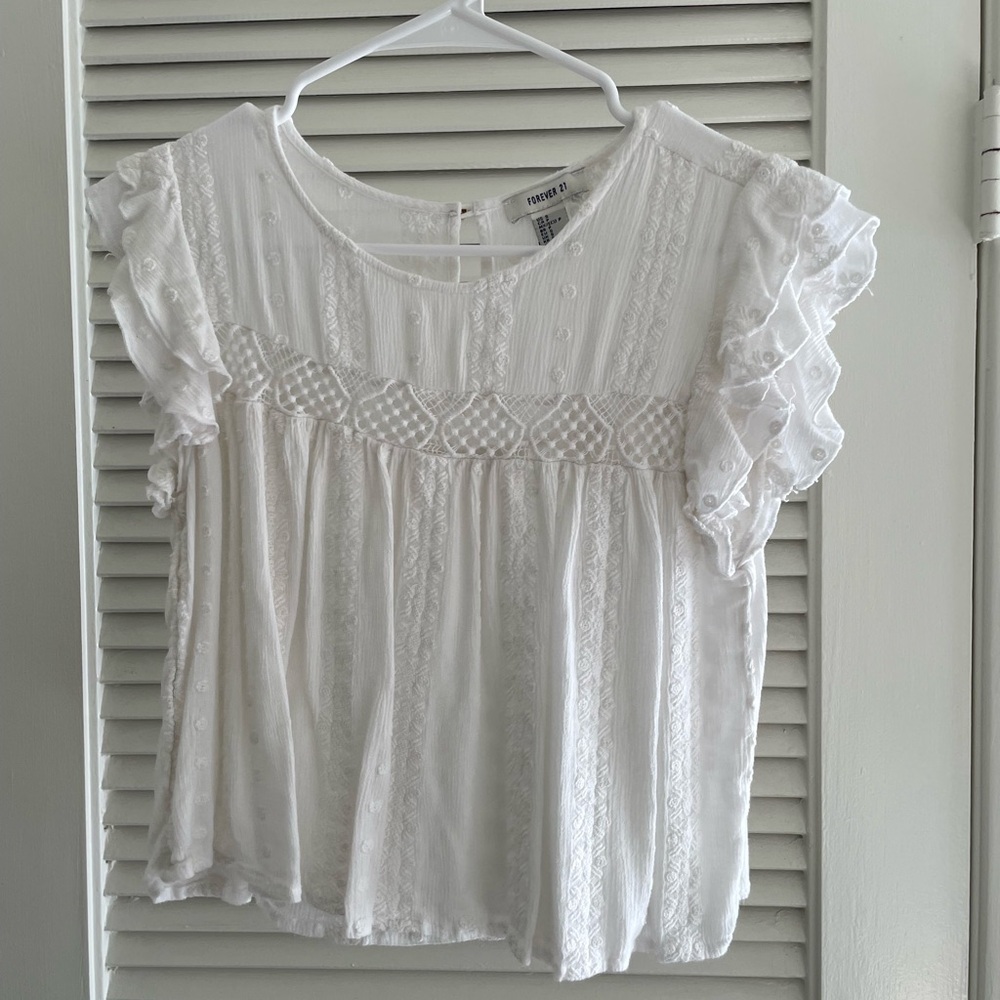 White bohemian crop top